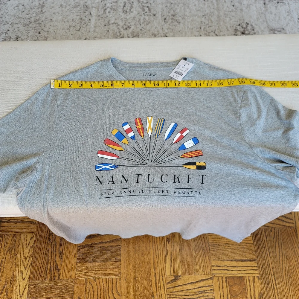 New! J. Crew sz XL X-Large Nantucket Oars Graphic Gray T-shirt Top NWT